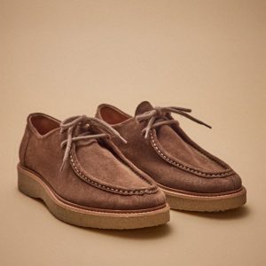 Derbies lacets croûte de cuir homme