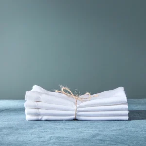 Serviette de table anti-taches aspect lin par lot de 4