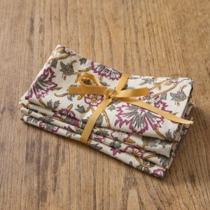 Serviettes de table en tissu indien par lot de 4