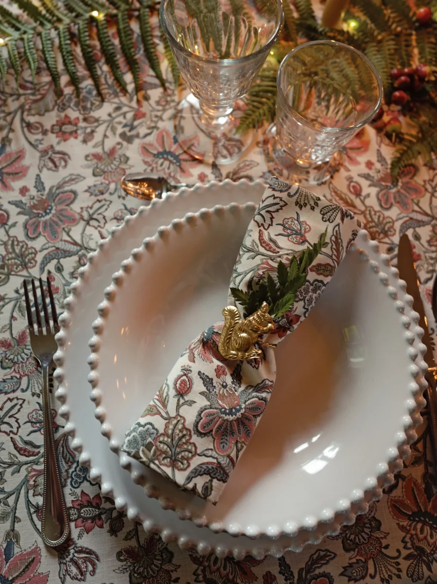 Serviette de table Augustine coton tramé aspect lin - lot de 4 – Image 4