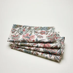 Serviette de table Augustine coton tramé aspect lin - lot de 4