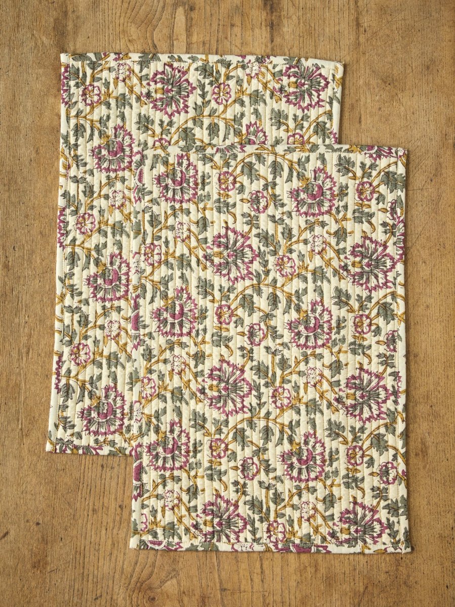 Set de table en tissu indien par lot de 2