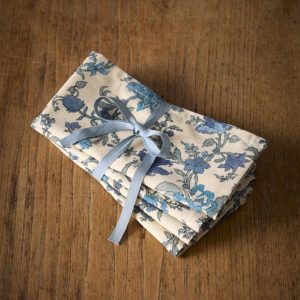 Serviette de table Aurore coton tramé aspect lin par lot de 4