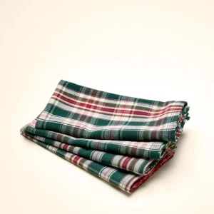 Serviette de table en tartan par lot de 4 - Collection Noël