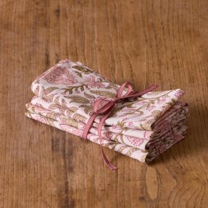 Serviettes de table imprimé indien par lot de 4