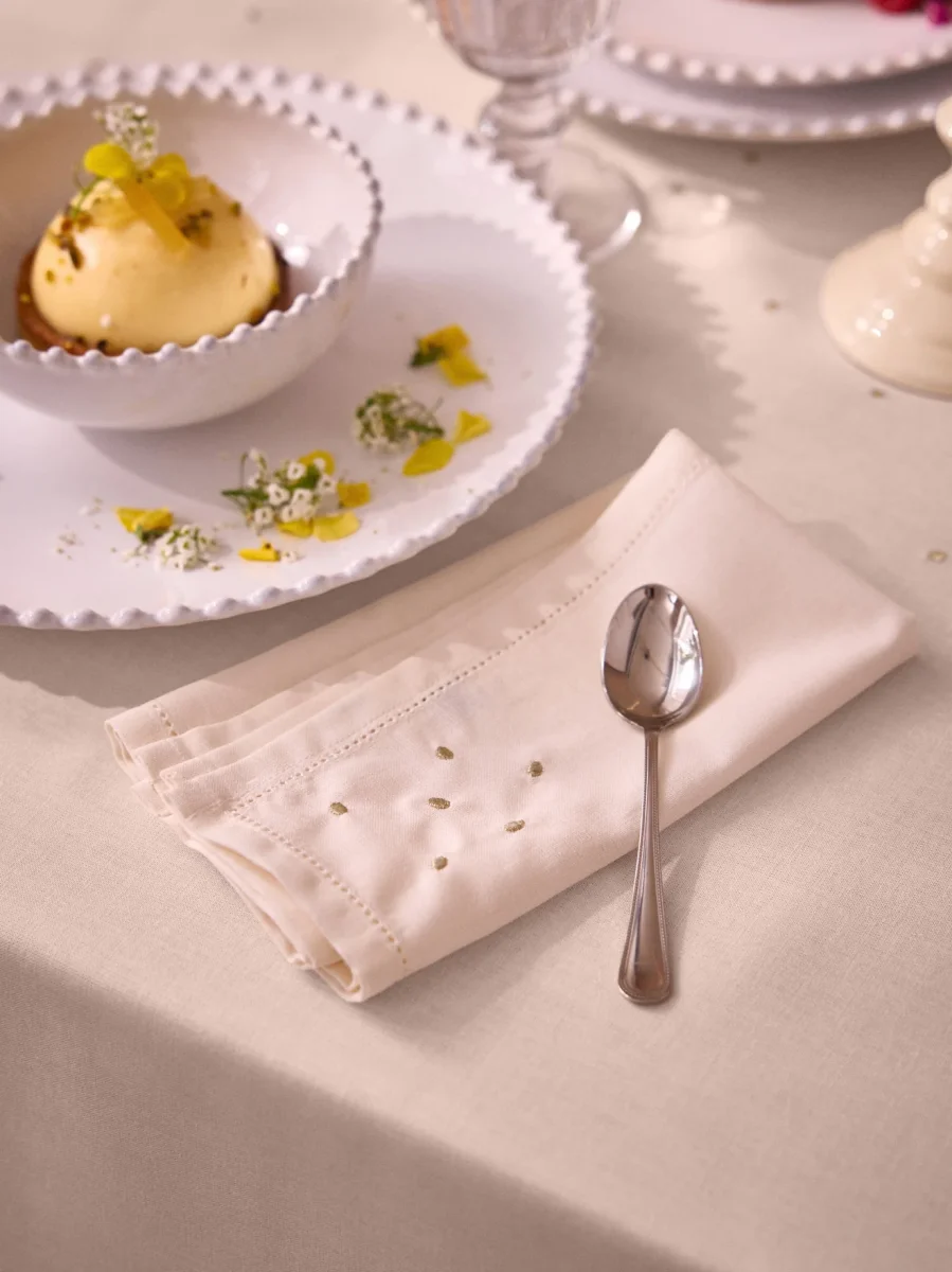 Serviettes de table coton aspect lin par lot de 4 – Image 4