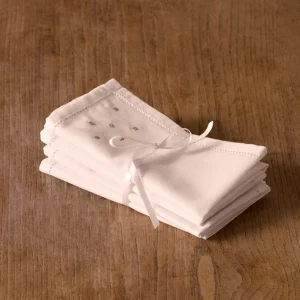 Serviettes de table coton aspect lin par lot de 4