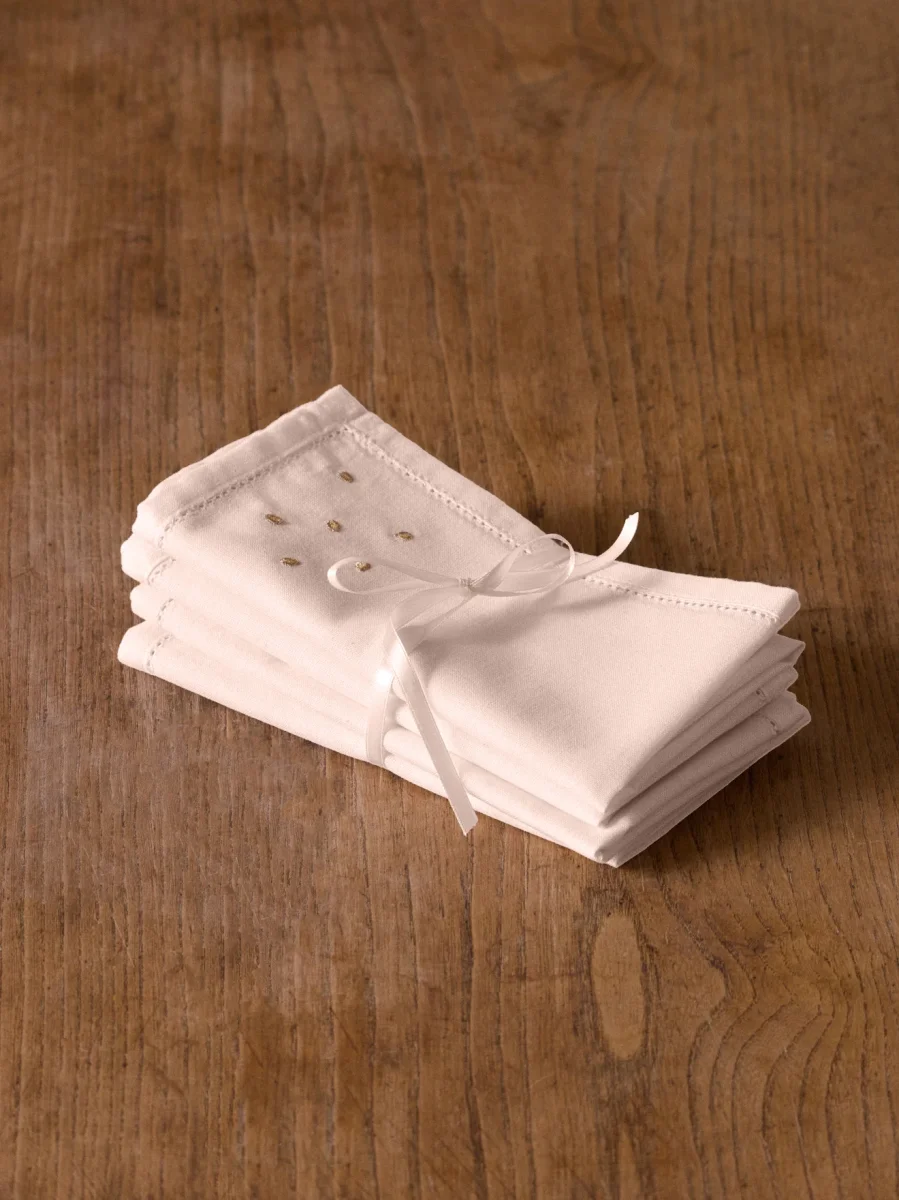 Serviettes de table coton aspect lin par lot de 4 – Image 2