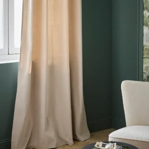 Rideau en velours ras à ruflettes