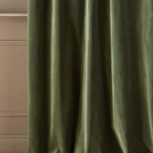 Rideau en velours ras à ruflettes