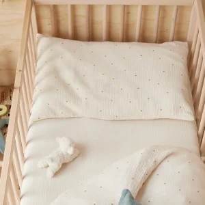 Taie d'oreiller bébé gaze de coton biologique "Baby Gaufrée"