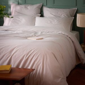 Housse de couette percale de coton tissé teint "Marin"