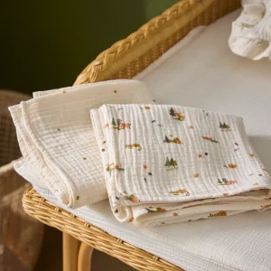 Lange gaze de coton biologique par lot de 2