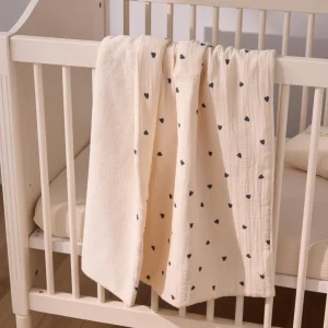 Plaid bébé gaze de coton et micro-polaire