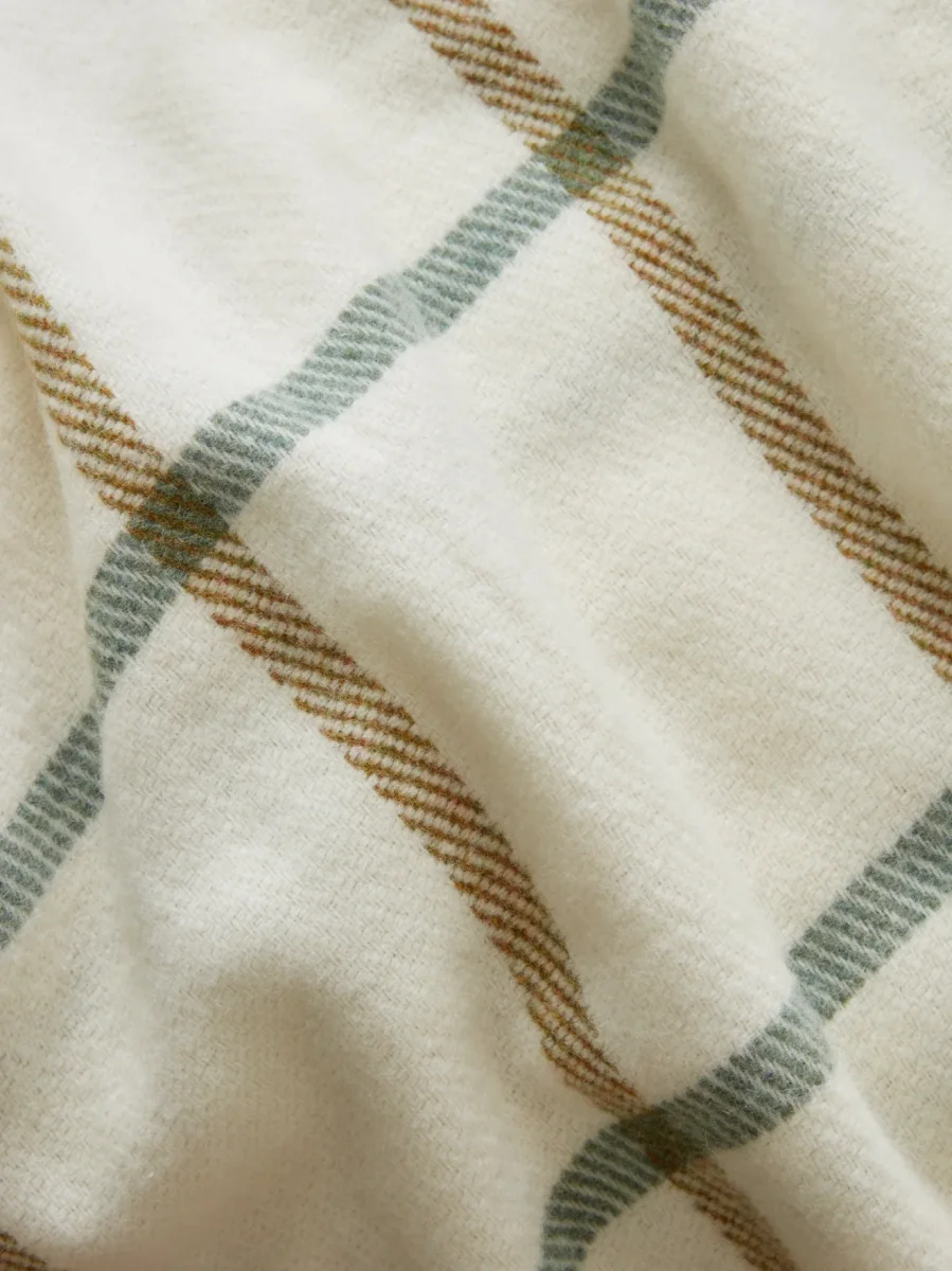 Plaid XL à carreaux, laine majoritaire – Image 5