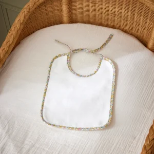 Bavoir en éponge et tissu Liberty