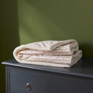 Plaid réversible sherpa et imprimé Avril