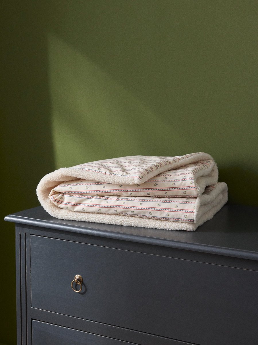 Plaid réversible sherpa et imprimé Avril