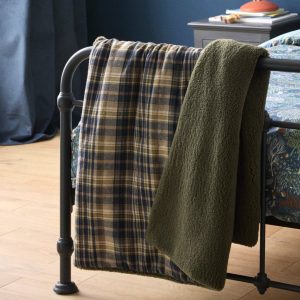 Plaid réversible sherpa et tartan