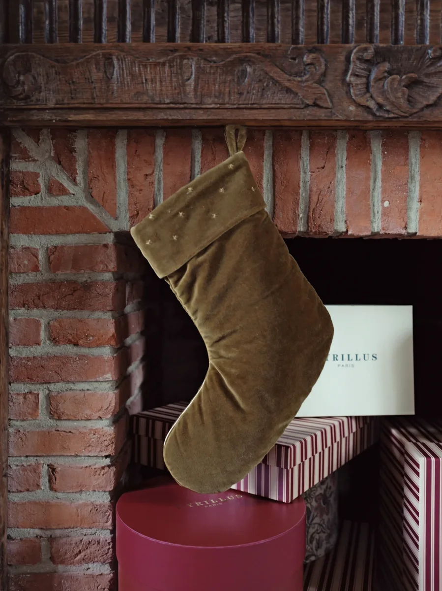 Grande chaussette de Noël en velours – Image 5