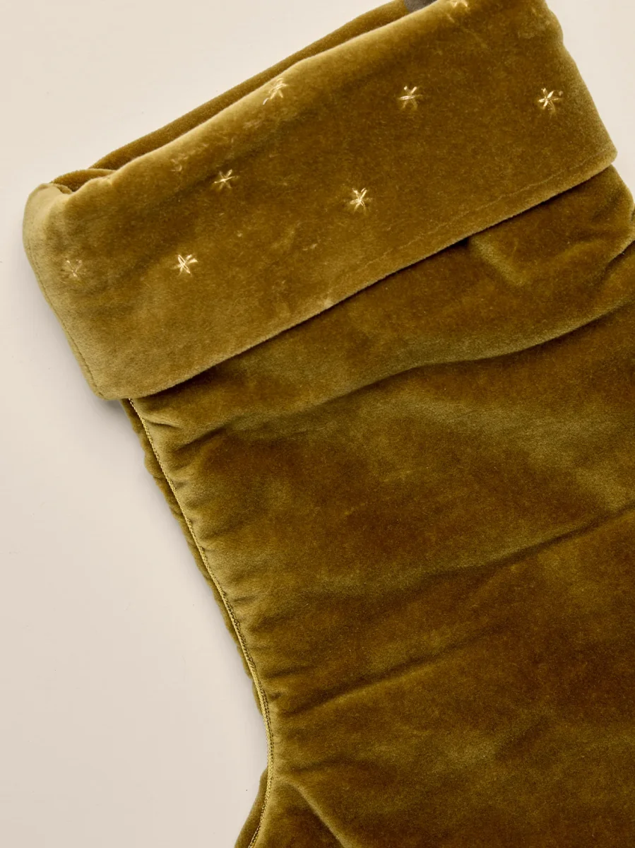 Grande chaussette de Noël en velours – Image 3