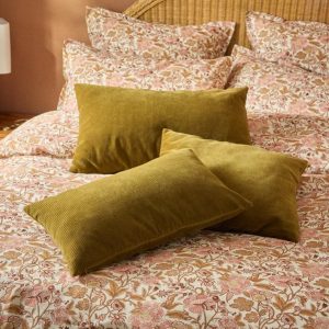 Housse de coussin en velours côtelé