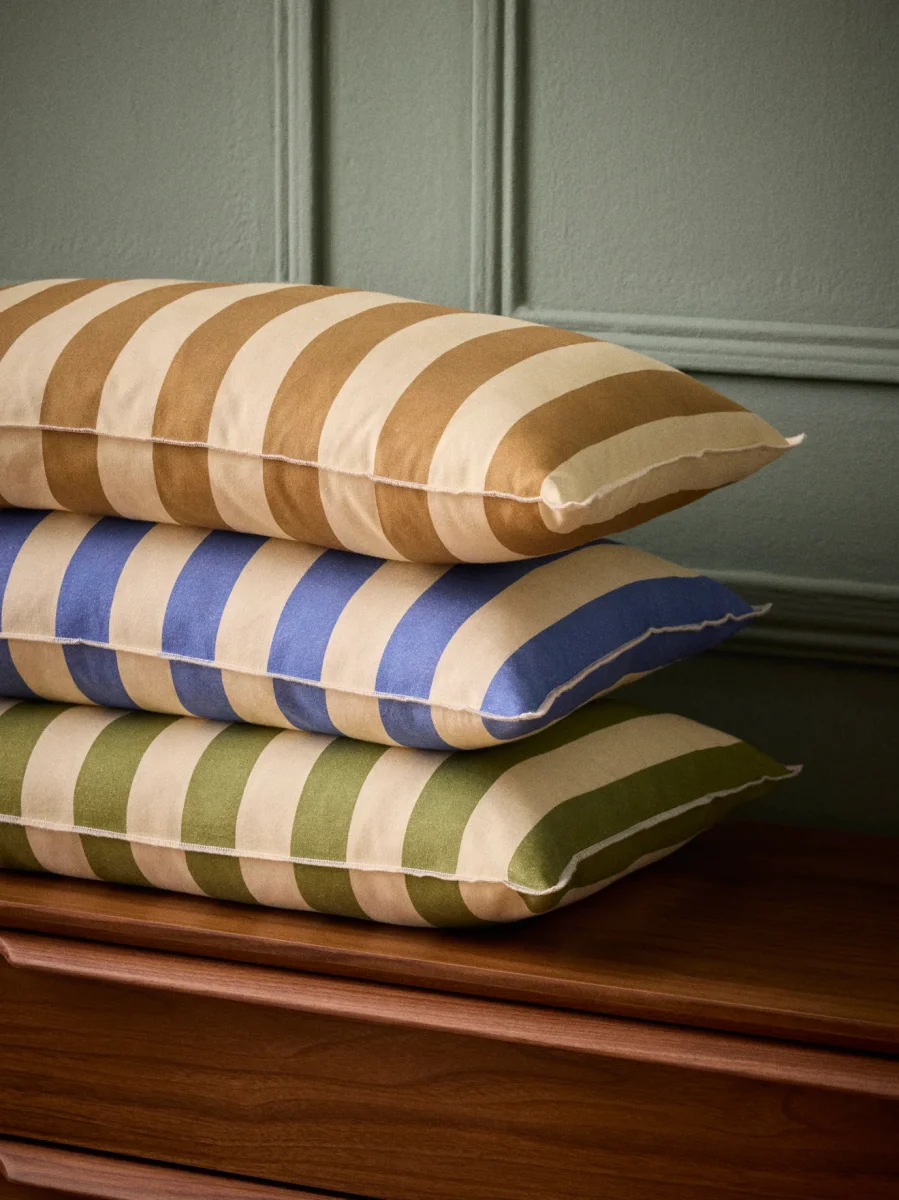 Housse de coussin rayée coton et lin – Image 4