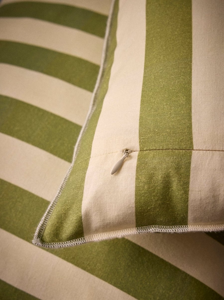 Housse de coussin rayée coton et lin – Image 3