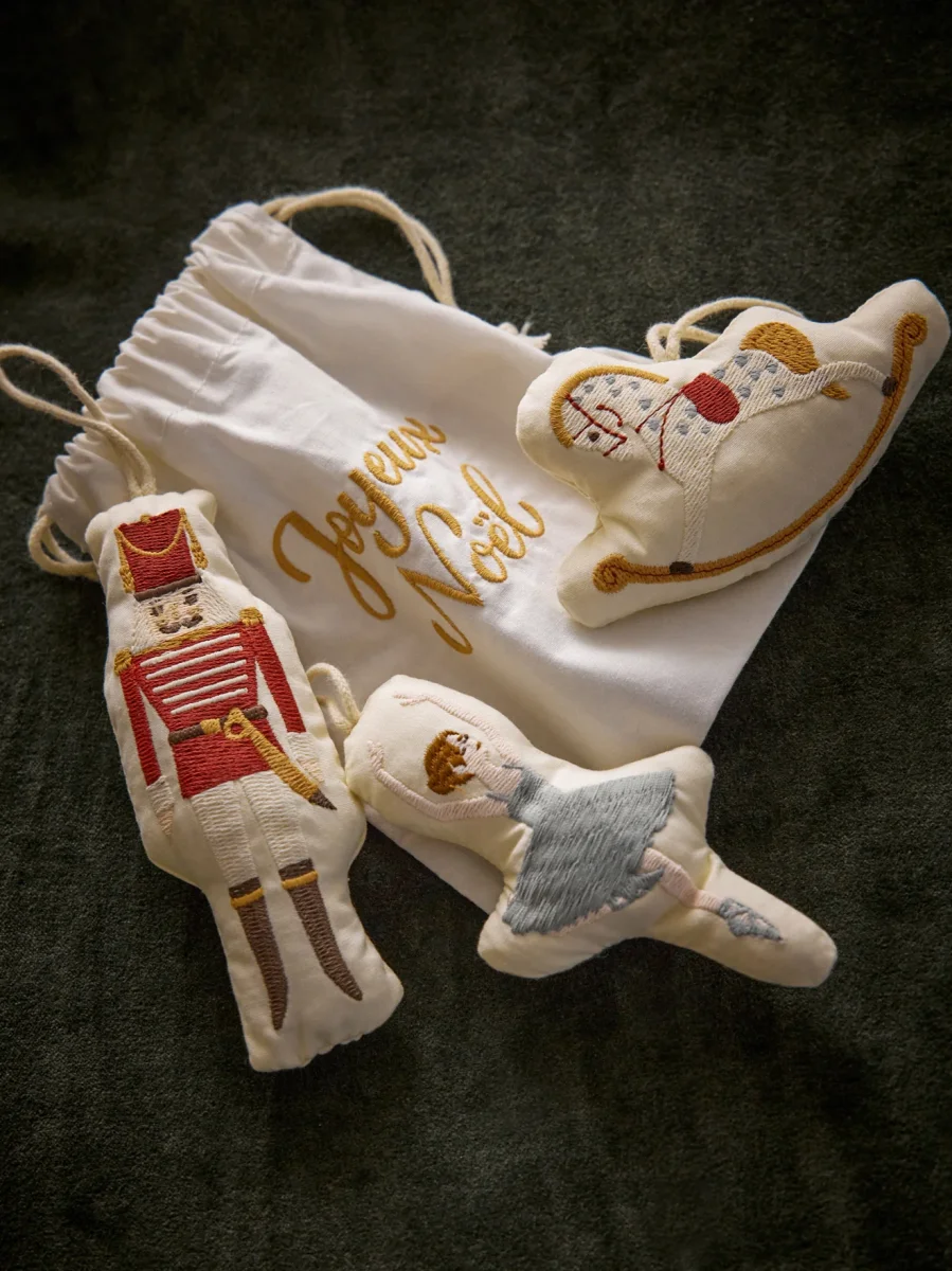 Déco de sapin Casse-Noisette en coton par lot de 3 – Image 4