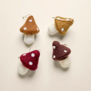 Champignon à suspendre en feutrine - lot de 4