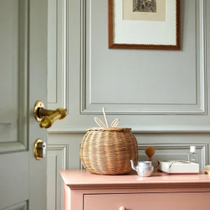 Boîte prune en rotin