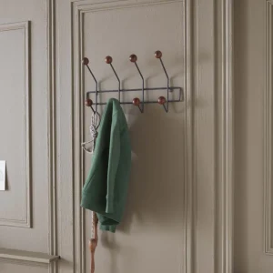 Patère Alice 8 boules en métal et bois