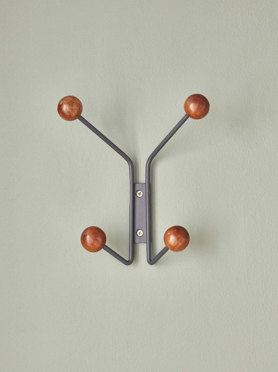 Patère Alice 4 boules en métal et bois – Image 6