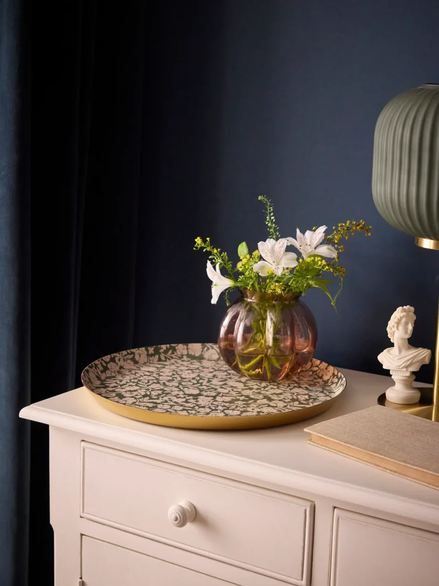 Plateau émaillé rond Floral – Image 2