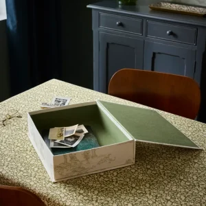 Boîte de rangement en tissu "Esprit Jouy"