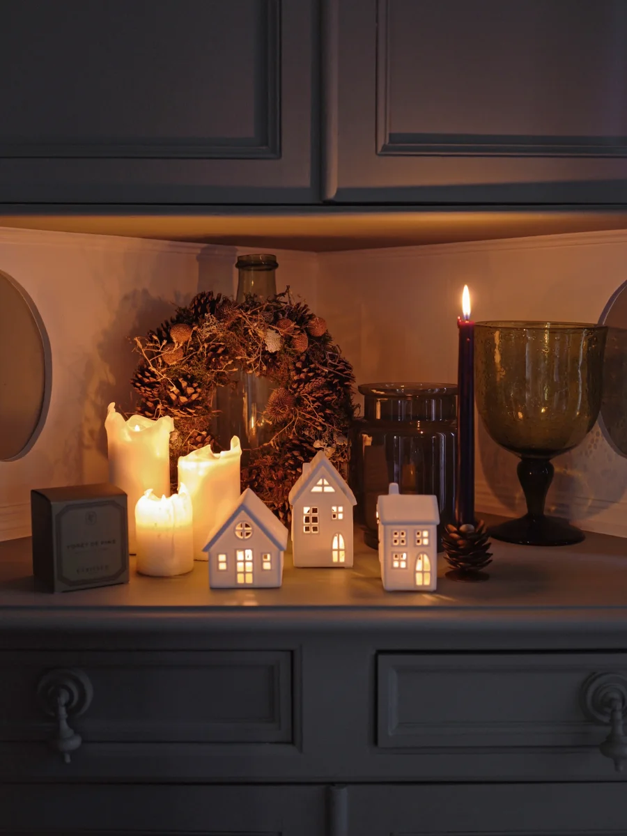 Maisonnette photophore en céramique par lot de 3 – Image 7