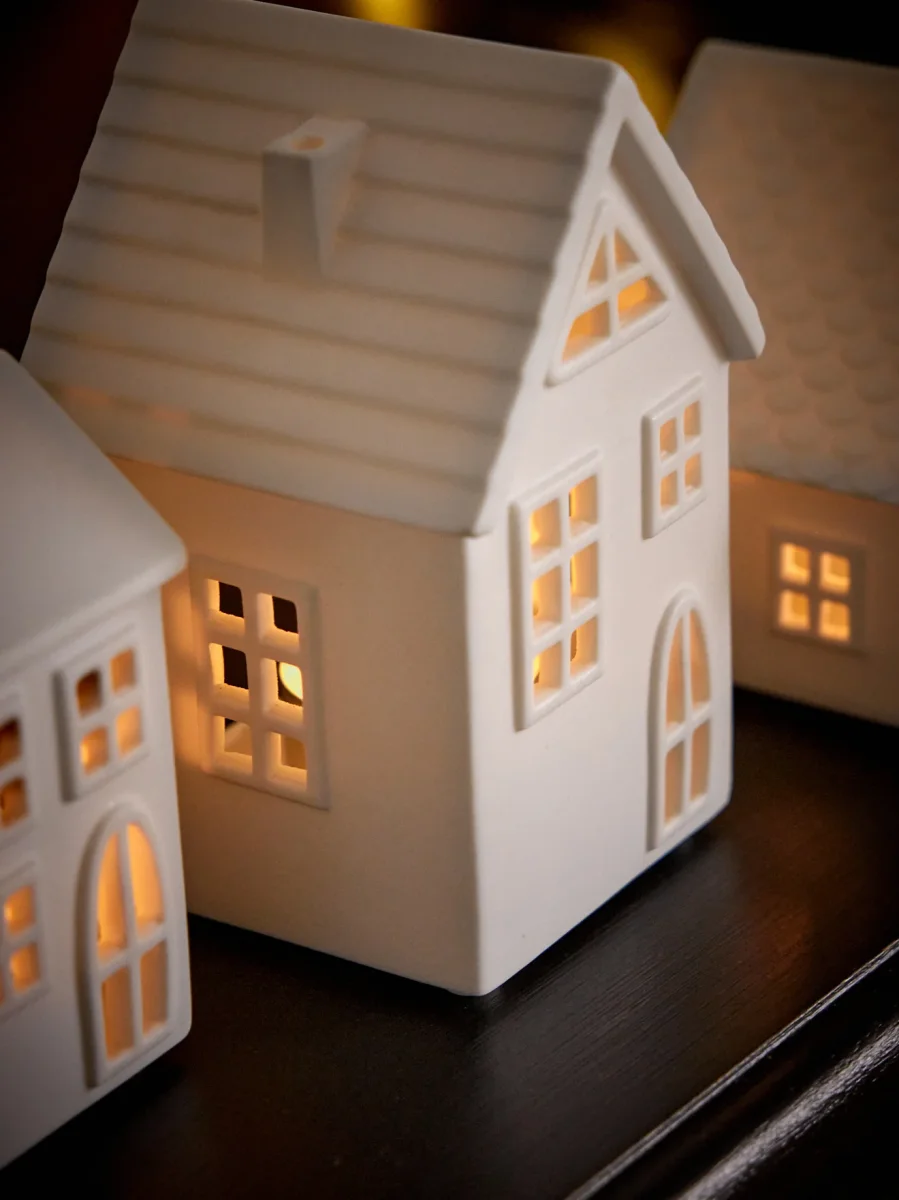 Maisonnette photophore en céramique par lot de 3 – Image 6