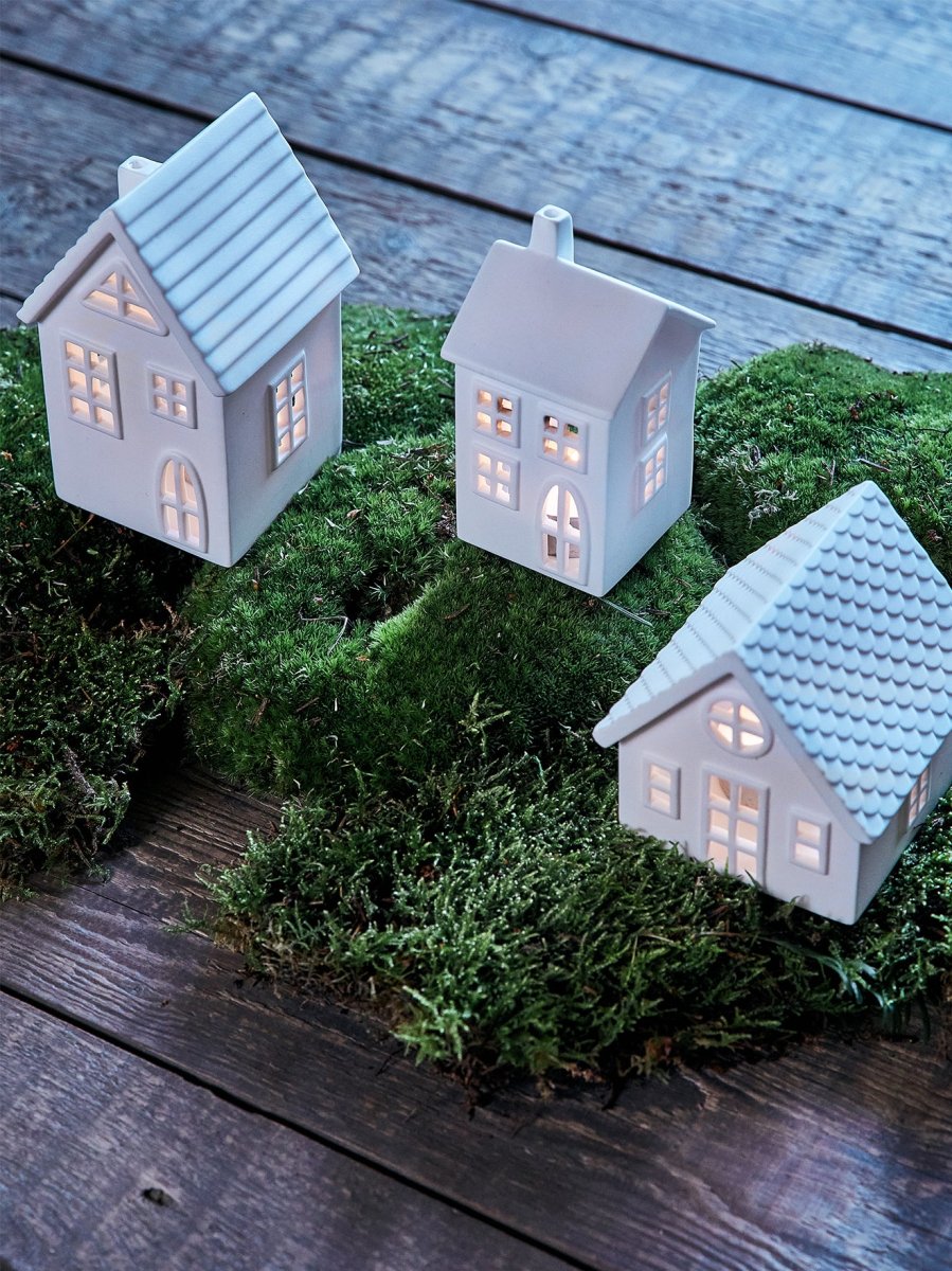 Maisonnette photophore en céramique par lot de 3 – Image 3