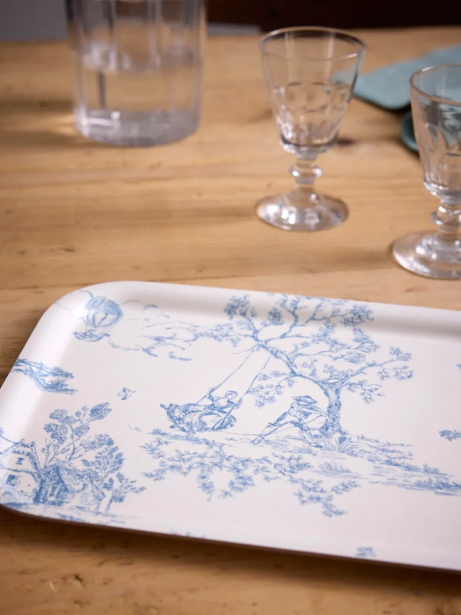 Plateau en bois "Esprit Jouy" - Petit modèle – Image 5