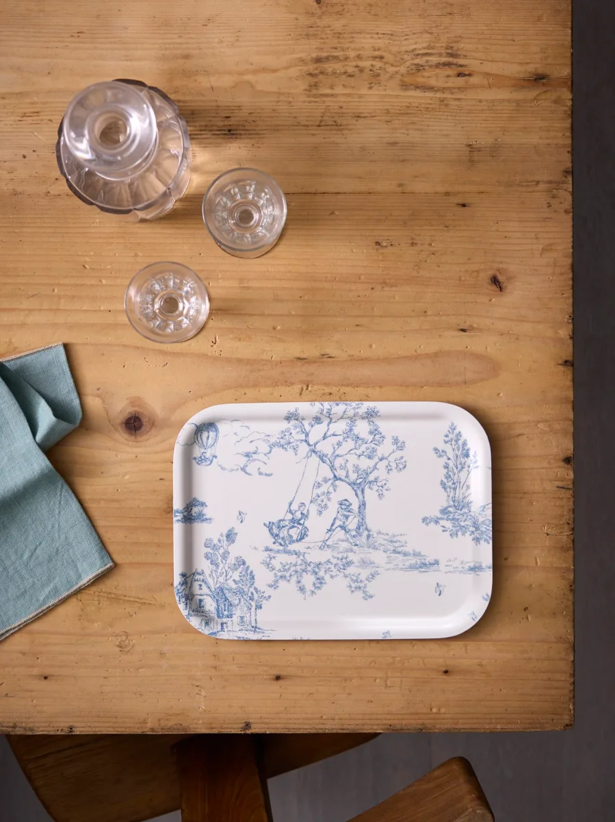 Plateau en bois "Esprit Jouy" - Petit modèle – Image 6