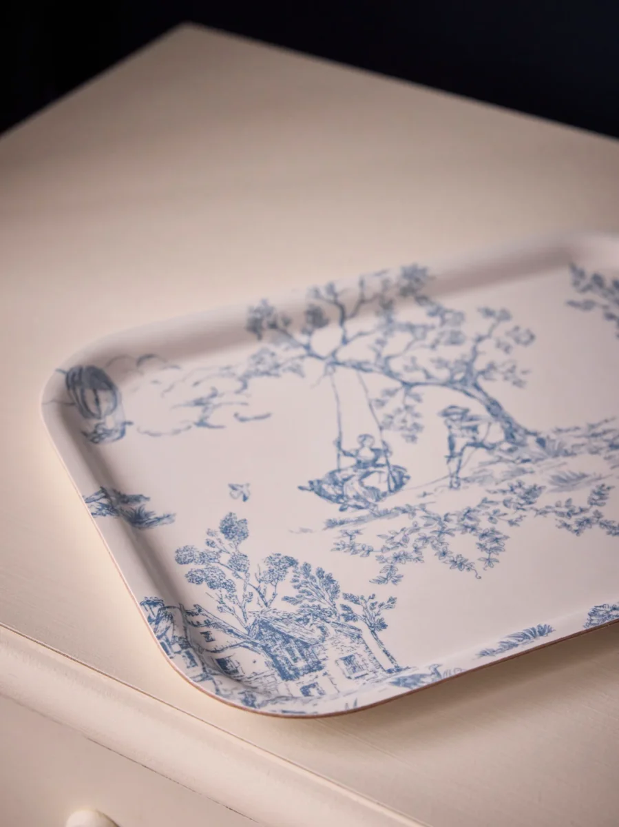 Plateau en bois "Esprit Jouy" - Petit modèle – Image 4