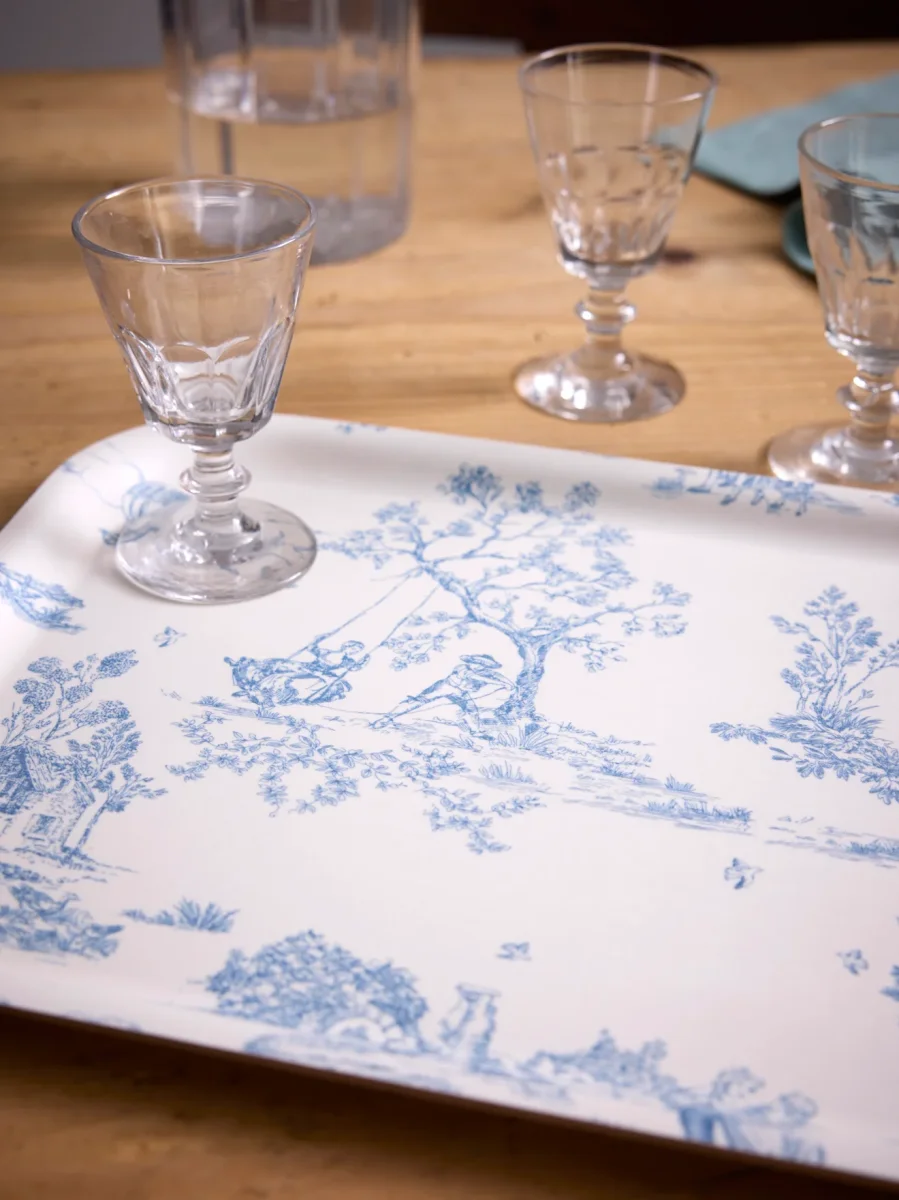 Plateau en bois "Esprit Jouy" - Grand modèle – Image 5