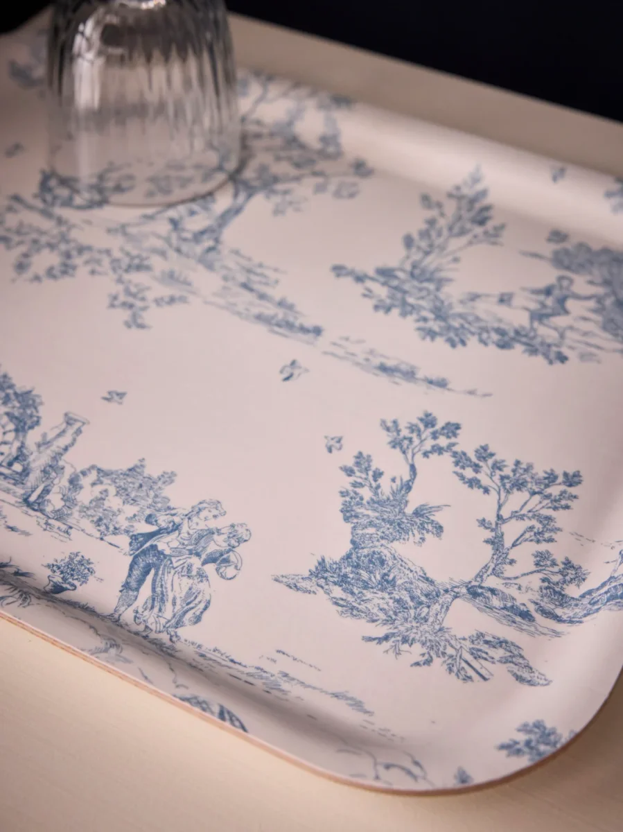 Plateau en bois "Esprit Jouy" - Grand modèle – Image 4