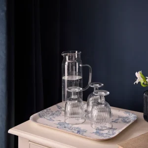 Plateau en bois "Esprit Jouy" - Grand modèle