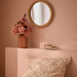 Miroir en rotin tressé