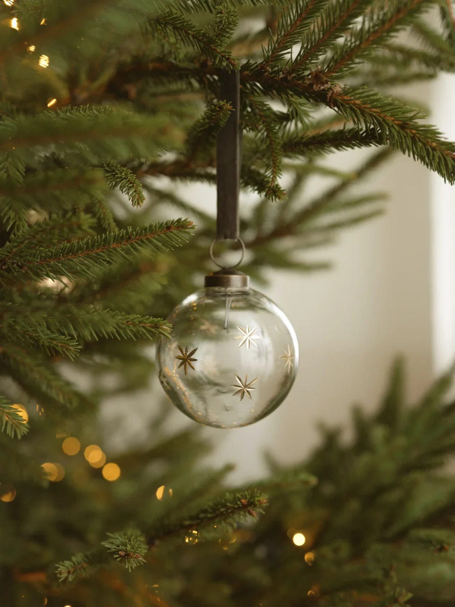 Boule de Noël en verre peinte à la main par lot de 3 – Image 7