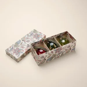 Boule de Noël en verre peinte à la main par lot de 3