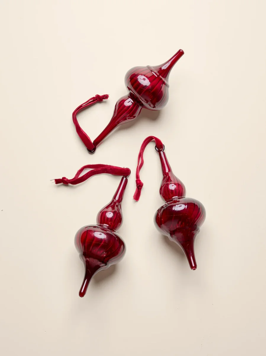 Décoration de sapin "goutte" en verre par lot de 3 – Image 6