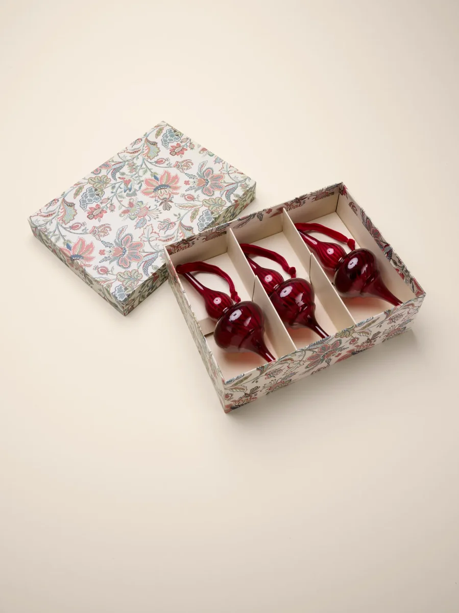 Décoration de sapin "goutte" en verre par lot de 3