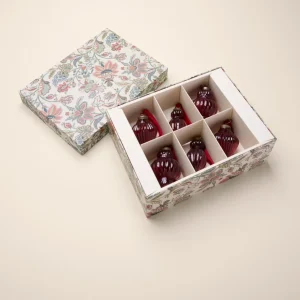 Décoration sapin en verre strié par lot de 6